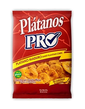 Chips di platano maturo dolci PRO 80g. Chips di platano maturo dolci PRO 80g.